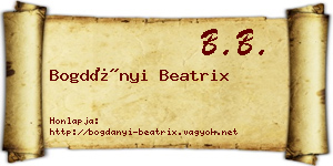 Bogdányi Beatrix névjegykártya