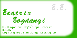 beatrix bogdanyi business card
